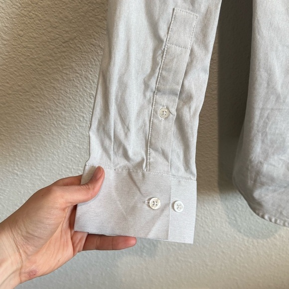 Ministry of Supply Shirt Mens Large Light Grey Long Sleeve Button Down Casual - Picture 8 of 10